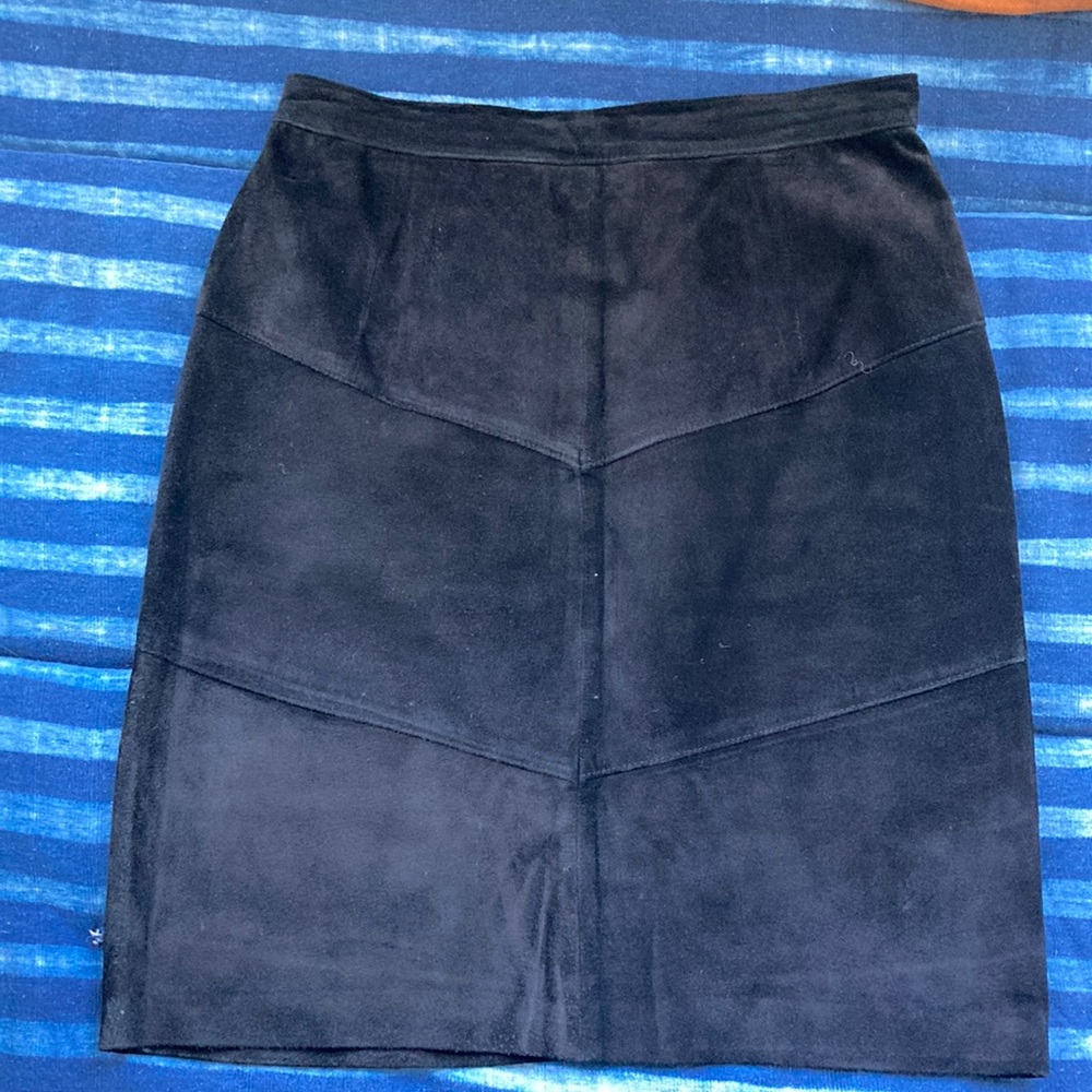Black Suede Mini Skirt